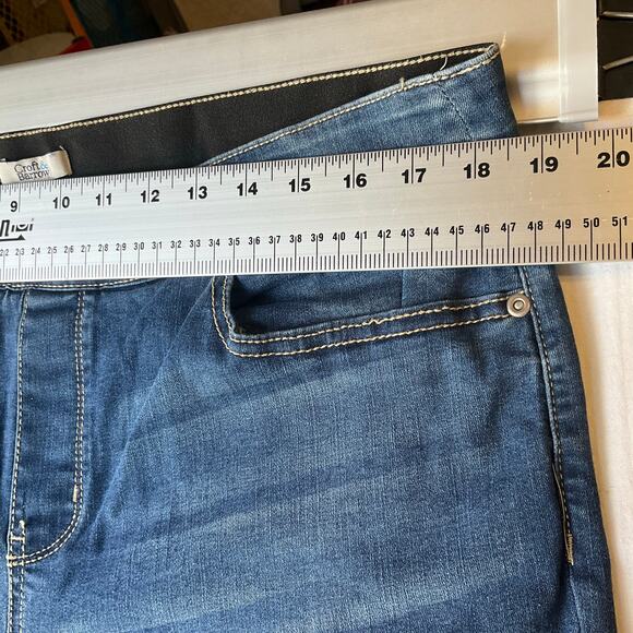 Croft & Barrow Women Denim Skinny Jeggings size 16 Blue Mid Rise Stretch Pull On - Picture 2 of 11